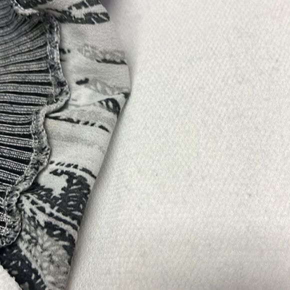 ZARA Asymmetrical Crewneck Short Sleeve Abstract Mix Material Hi/Low Blouse-Med - Picture 12 of 14